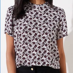 Loft Garden Mock Neck Flutter Top